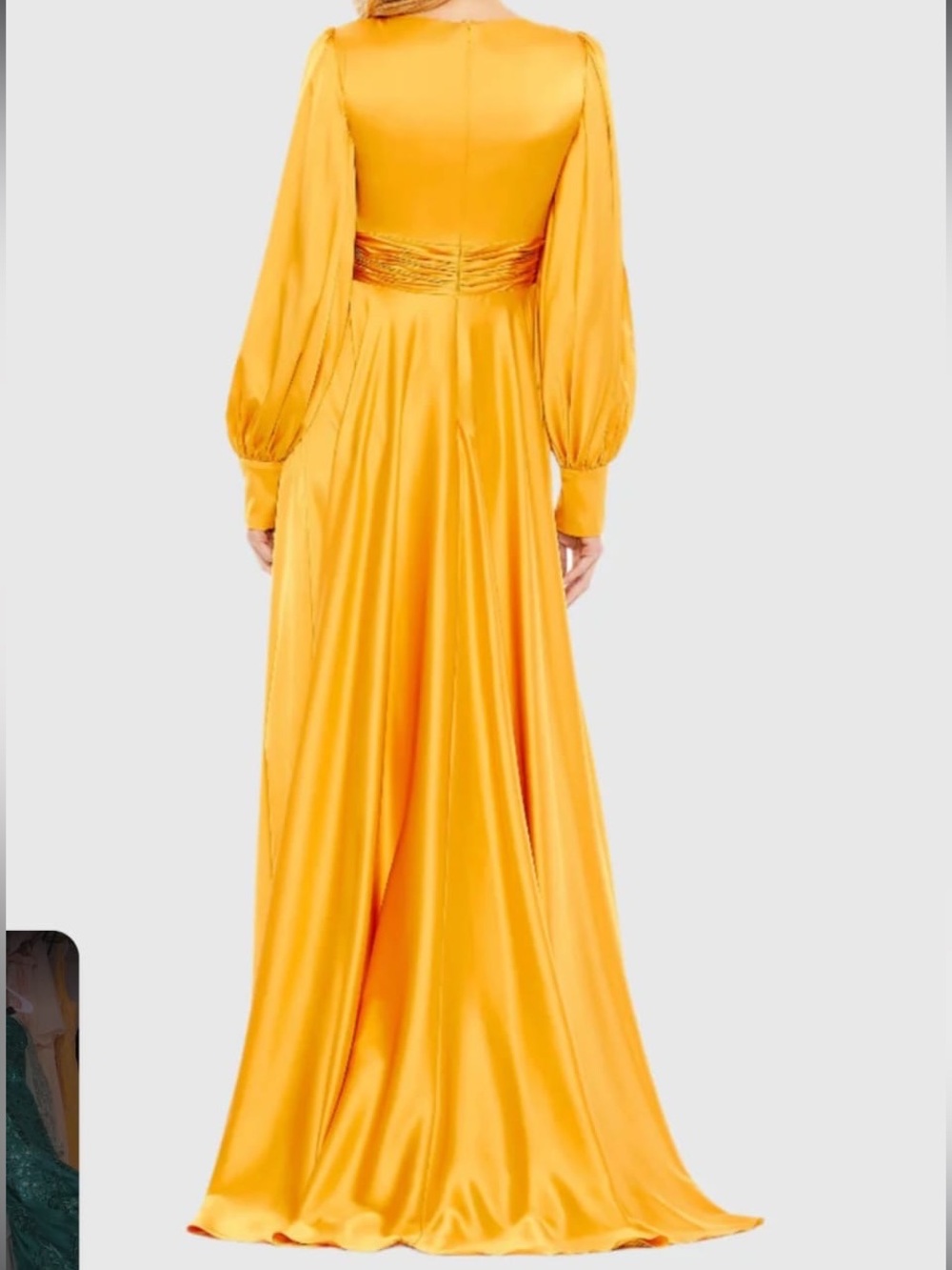 NWT Mac Duggal Yellow Split Bishop Sleeve Wrap Over Flowy
Gown Size 12 - Picture 3 of 8